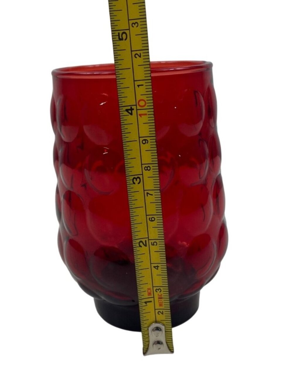 Anchor Hocking Royal Ruby Red Bubble Pattern Glass Tumbler 10 oz - Picture 9 of 10
